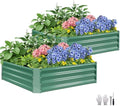 2 Pcs Galvanized Raised Garden Bed Outdoor 4x4x1ft, LotusGreen by ZORMY