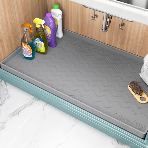 TigeJoy Under Sink Mats for Kitchen Waterproof 22" x 22", Cabinet Liner by TigeJoy