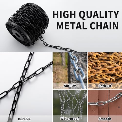 50 Ft 1/8" Black Chain for Hanging Metal Chains Fixture Decorative Chain - Image 4