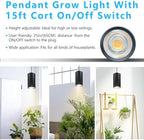Plant Hanging Grow Light Full Spectrum Warm White Color with Timer, Plug-in Pendant Grow Lights,Large Black Luxury LED Grow Lights,Indoor Pendant lamp - Image 6