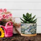 Trend Dragon and Print Ceramic Planters Chinoiserie Asian Inspired Planters for Indoor Plants with Drainage Holes and Saucers Pot for Outdoor Garden Home Plant - Image 5