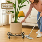 4 Pack Plant Caddy with Wheels 20 Inch Rolling Plant Stand for Large Plants Heavy Duty Plant Rollers Metal Plant Dolly Rustproof Planter Stand Wrought Iron Plant Stands Flower Cart Outdoor - Image 6