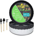 Plant Saucer, 7 Pack 8 10 12 14 15 Inch Durable Plastic Plant Trays for Pots, White & Black Round Plant Pot Saucers, Drip Tray for Indoor and Outdoor Garden (14", for 11 12 Inch Pot) by Lifecouldbesointeresting
