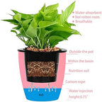 7Pack Self-Watering Plant Flower Pot Wall Hanging Plastic Planters Size 7 inch with 7 Hooks Replacement for Plants Flowers Indoor Outdoors - Image 4