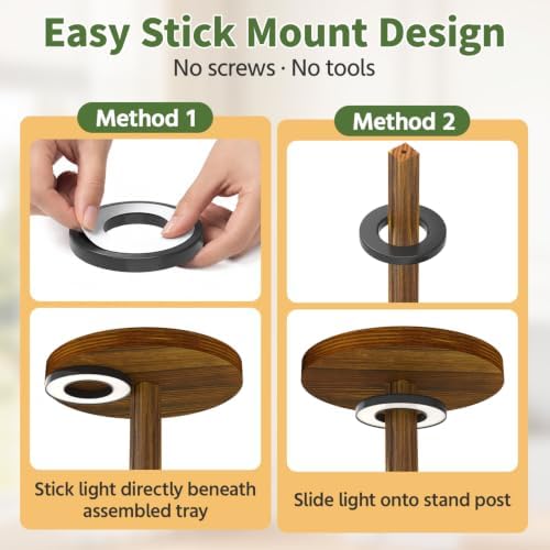 LASZOLA Wood Small Plant Stand Table Indoor Tall with Lights, 5 Tier Brown - Image 5