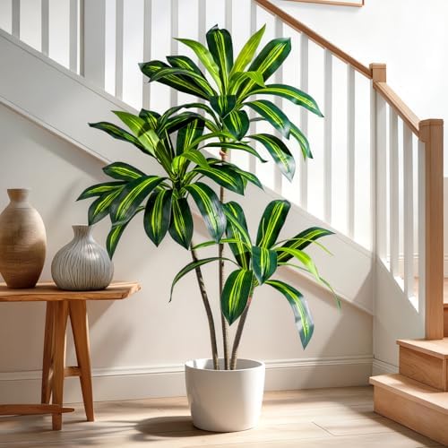 Tall Fake Tree Artificial Trees Plant with White Planter Pot Indoor Outdoor Potted Silk Plants Large Faux Trees loor Floor for Home Living Room Office Outside Patio para decoracion Housewarming Gift - Image 2