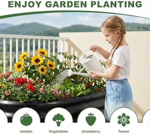 AHEONLAR 3 Pack 4×2×1.5ft Galvanized Raised Garden Bed Outdoor, Sturdy Planter Boxes for Vegetables, Fruits, Flowers and Plants, Easy Assembly, Black - Image 2