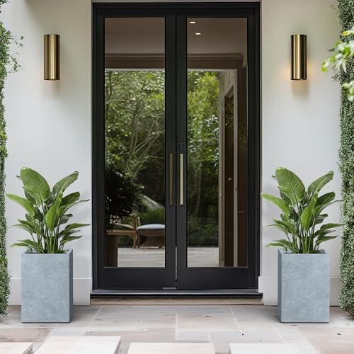 Kante Accent Tall Square Blue Gray Concrete Planter 16" H, Outdoor - Image 6