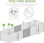Best Choice Products 8x2x2ft Raised Outdoor Metal Garden Bed, Deep Root Box Planter for Vegetables, Flowers, Herbs, 240 Gallon Capacity, 100% Non Toxic Materials - Galvanized - Image 6