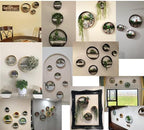 3 Pack Set Wall Planters,Modern Round Glass Wall Planter Succulent Planter Circle Iron Hanging Planter Vase for Herb,Small Cactus Perfect for Balcony, Room and Patio Decor (Gold) - Image 6