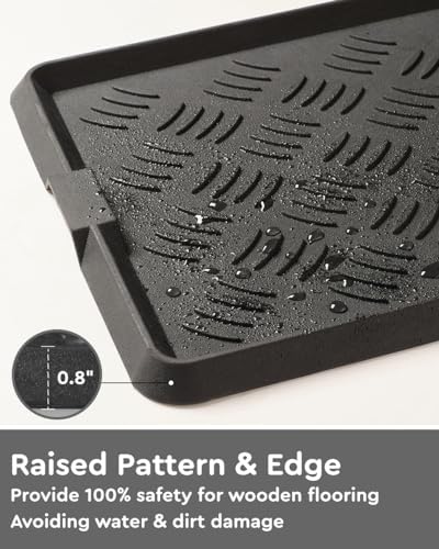 tchdio Extra Large Boot Tray Rubber Boot Tray, Non Slip Shoe Tray for Entryway, Multipurpose Boot Mat Tray, Durable Entryway Mud Mat Tray for Front Door Mat, 16x47.5 Inches - Image 4