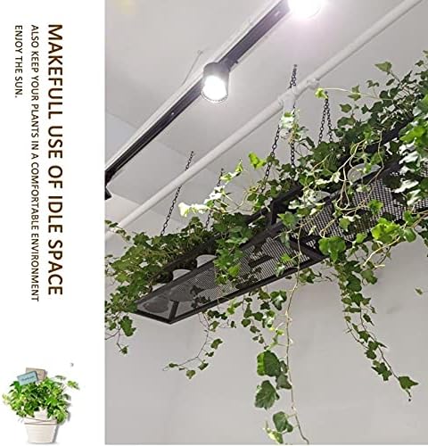 Ceiling-Type Shelf Retro Ceiling Hanging Flower Stand Plant Rack - 60cm-150cm Black Metal Iron Wine Holder Kitchen Pot Pan Rack, Restaurant Balcony Living Room Decor Display Shelves for Bar - Image 4