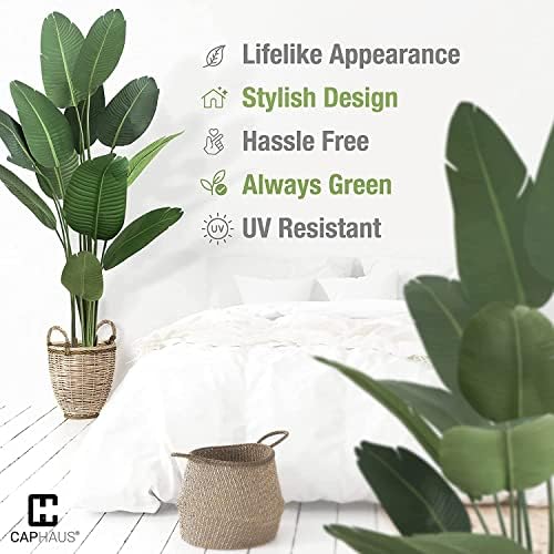 Fencer Wire Artificial Bird of Paradise Tree, Fake Plant in Pot with Dried Moss, Premium UV Resistant Lifelike Tropical Home Décor, 5 Feet, 60 Inch Faux Tree with 10 Trunks for Indoor/Outdoor Use - Image 5