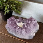 JIC Gem Amethyst Candle Holder Natural Purple Crystals Candle Stand Large Amethyst Tealight Candle Holders Home Decoration 5.5 Inch - Image 6
