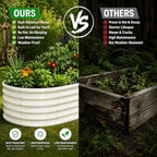 SnugNiture 4x2x1.5ft Raised Garden Bed Outdoor, 17" Tall Galvanized Metal Planter Box, Oval Raised Garden Bed Kit for Planting Vegetables Plants Fruits, Beige White - Image 4