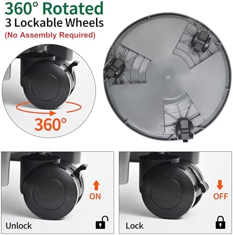 ORIMERC 3 Pack Plant Caddy with Wheels Heavy Duty 12 inch Plant Saucer Self-watering Design, Movable Wheeled Round Planter Stand Coaster Trolley, Flower Pot Dolly Rack Tray on Rolling Caster Roller Indoor Outdoor - Image 3