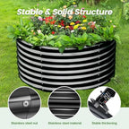 Land Guard 3×3×2ft Galvanized Raised Garden Bed Kit, Round Galvanized Planter Raised Garden Boxes Outdoor, Large Metal Raised Garden Beds for Vegetables, Grey - Image 4