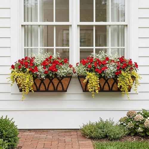 24 Inch Window Box Planter with Coco Liner for Hanging Outdoor Plants - Image 5