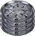 4 Pack 14inch Decorative Sturdy Plant Saucer,Antique Silver Plastic Plant drip Tray Stylish Round Plant Tray by ZzpYXIA