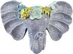Sungmor Resin Elephant Head Wall Pot, Unique Bohemian Style Animal Face Planter, Vertical Hanging Plant Pot, Pretty Decorative Flower Pot for Indoor Outdoor Plants, for Gardening Lovers - Image 2