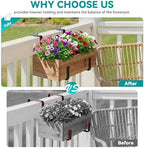 Adjustable Planter Box Brackets,Enhanced Bottom Support,Universal Outdoor Hanging Brackets,Flower Box Brackets for Fence Railings, Windowsill, Patio, Garden,Balcony. (6, Black) - Image 2