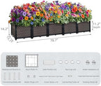 Large Planters for Outdoor Plants 14" Tall Planter Box, 78.7"L x 15.7"W - Image 5