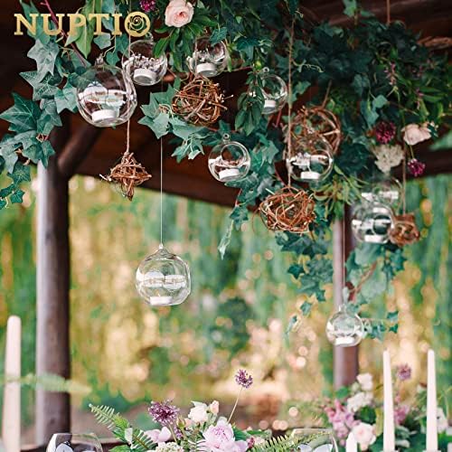 NUPTIO Hanging Glass Candle Holders, Set of 24 Globe Tealight Holders - Image 4