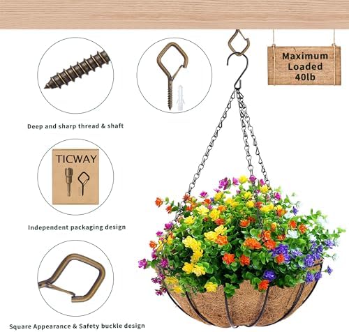 2.36IN Ceiling Screw Hooks for Hanging Plants, Safety Buckle,110 Pcs - Image 3