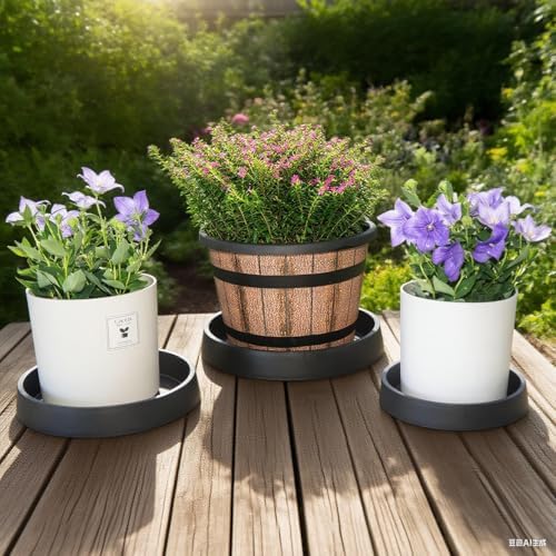 Plant Saucer Tray for Ceramic Plastic Pots, 20 inch Plant Saucers for Indoors, Pot Saucers Trays, Bird Bath Bowls, Flower Planter Water Drip Trays for Pots Base (20", Black) - Image 6