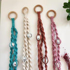 Handmade Macrame Disco Ball Plant Hanger, Retro Planter Holder for Home Décor, Boho Gift for Plant Moms, Cotton Plant Accessory that dazzles (Champagne Pink) - Image 4