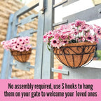 LaLaGreen Fence Wall Planter (14 in, 2 Pack) Black Coco Liner Baskets - Image 5
