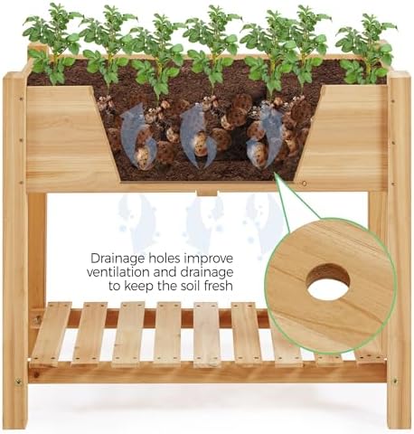 Yaheetech 34" Raised Garden Bed with Legs, Wooden Planter Box, 1Pcs - Image 6