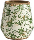 10in. Tuscan Ceramic Green Scroll Planter by NearlyNatural