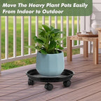 7 Packs Plant Caddy with Wheels 11.8" Plastic Rolling Plant Stands Heavy-duty Plant Dolly with Casters Indoor Outdoor Wheeled Plant Roller Base Large SaucerTray Mover - Image 5