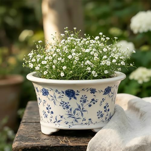 6.69" Glazed Bonsai Pots, with Drainage, Indoor-Outdoor Decor - Image 5