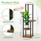 5 Tier Plant Stand Indoor Corner Tall Shelf for Multiple Plants - Image 2