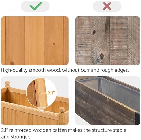 Yaheetech 46" Wooden Raised Garden Bed Rectangular Planter Box, 1pcs - Image 7