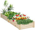 8FT Wooden Raised Garden Bed - Elevated Planter Box for Vegetables, Flowers - Natural Outdoor Planting Kit for Patio, Yard, Backyard by Unknown