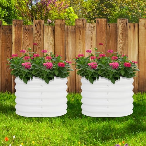 Raised Garden Bed | Metal Raised Garden Bed Kit | 17'' Tall Outdoor Garden Planter Box | Metal Planter Box for Planting Plants Vegetables (2x2x1.4FT（2pcs）) - Image 3
