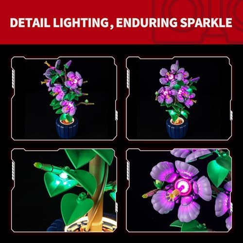 BRIKSMAX 2.0 Light Kit for Lego-Hibiscus -Innovative Led Lighting Compatible with Lego The Botanical Collection 10372 - Not Included Model Set - Image 3