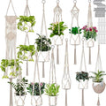 Hoteam 12 Pcs Macrame Plant Hangers Macrame Hanging Planters for Indoor Plants Handmade Boho Hanging Baskets Flower Pots Holder for Outdoor Home Wall Decor by Hoteam