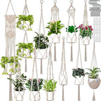 Hoteam 12 Pcs Macrame Plant Hangers Macrame Hanging Planters for Indoor Plants Handmade Boho Hanging Baskets Flower Pots Holder for Outdoor Home Wall Decor by Hoteam