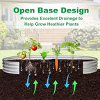 JERIA 8×4×1ft Oval Raised Garden Bed,Galvanized Raised Garden Bed Kit Outdoor Metal Gardening Planter Box for Vegetable, Fruits, Flower，Herbs - Image 4