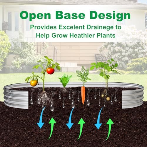 JERIA 8×4×1ft Oval Raised Garden Bed,Galvanized Raised Garden Bed Kit Outdoor Metal Gardening Planter Box for Vegetable, Fruits, Flower，Herbs - Image 4