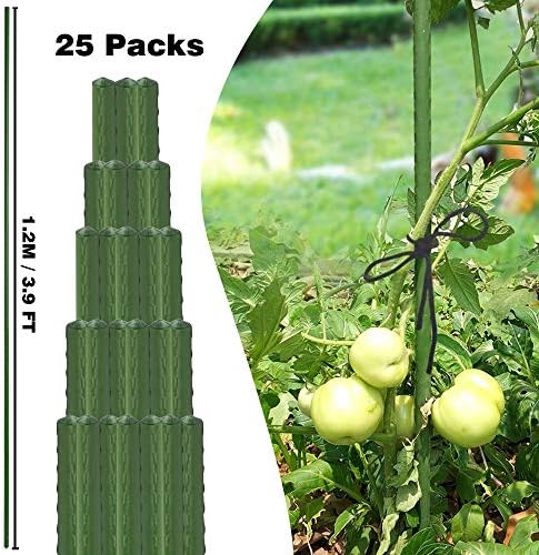 Xiny Tool Garden Stakes, 25 Pack 4 Ft Steel Plant Garden Tomato Stakes with Plastic Coat for Climbing Plants (25 Pack 48 Inch) - Image 2