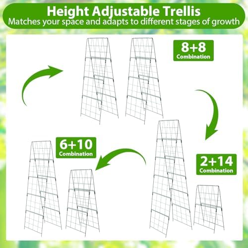 ROADPLUM 2 Pack Cucumber Trellis for Raised Garden Bed, Outdoor Sturdy Metal A-Frame Cucumber Trellis Support for Climbing Plants Vegetables with Accessories, Easy Installation & Easy Harvesting - Image 7