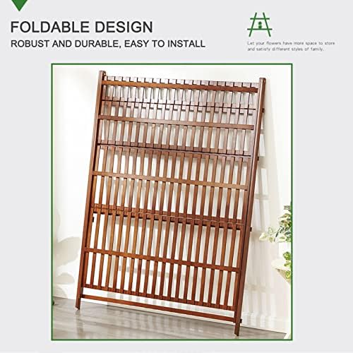 Bamboo Plant Stand, 4 Tier Ladder Flower Pots Holder with Rear Bar,Foldable Corner Standing Shelf for Patio Garden Balcony Living Room Display Shelves (Size : 50x45x122cm) - Image 3