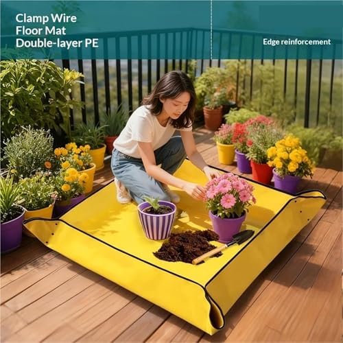 2 PCS Large Waterproof PE Inlaid Gardening Mat Double-Layer Pad for Succulents Plants Multi-Purpose Potting Repotting for Plants Transplanting(Green) - Image 3