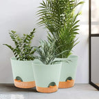 GARDIFE 10/9/8 inch Plant pots, planters for Indoor Plants, self Watering Plant Pot, Flower pots, Green - Image 6