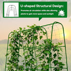 Cucumber Trellis for Raised Bed with Plastic Coated Steel Pipe-63"*50",Grn - Image 5